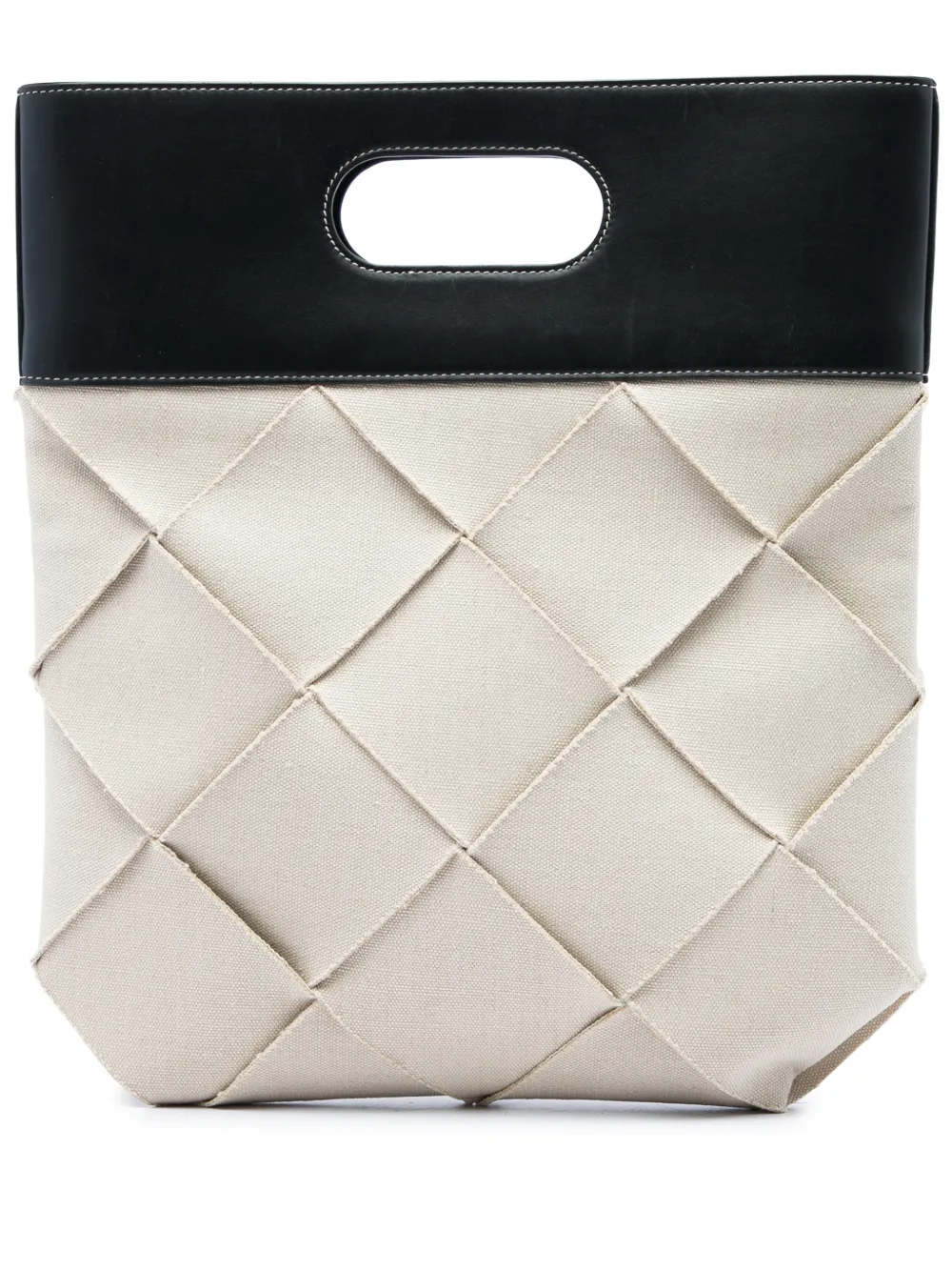 Bottega Veneta Pre-Owned 2012-2026 Small Canvas French Calfskin Slip tote bag - Braun