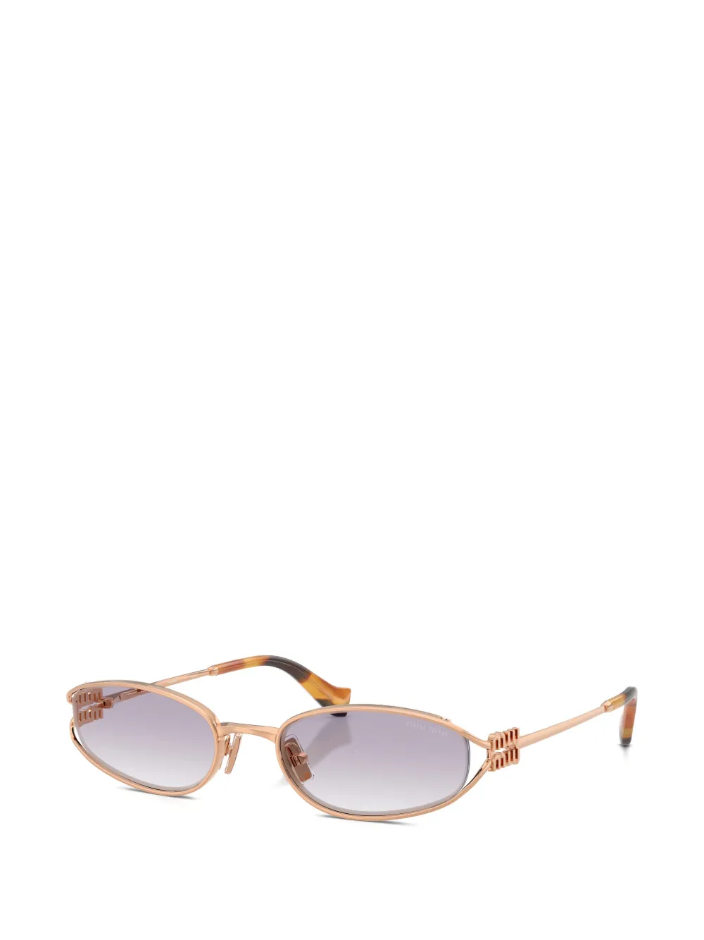 Miu Eyewear logo-plaque oval-frame sunglasses Roze