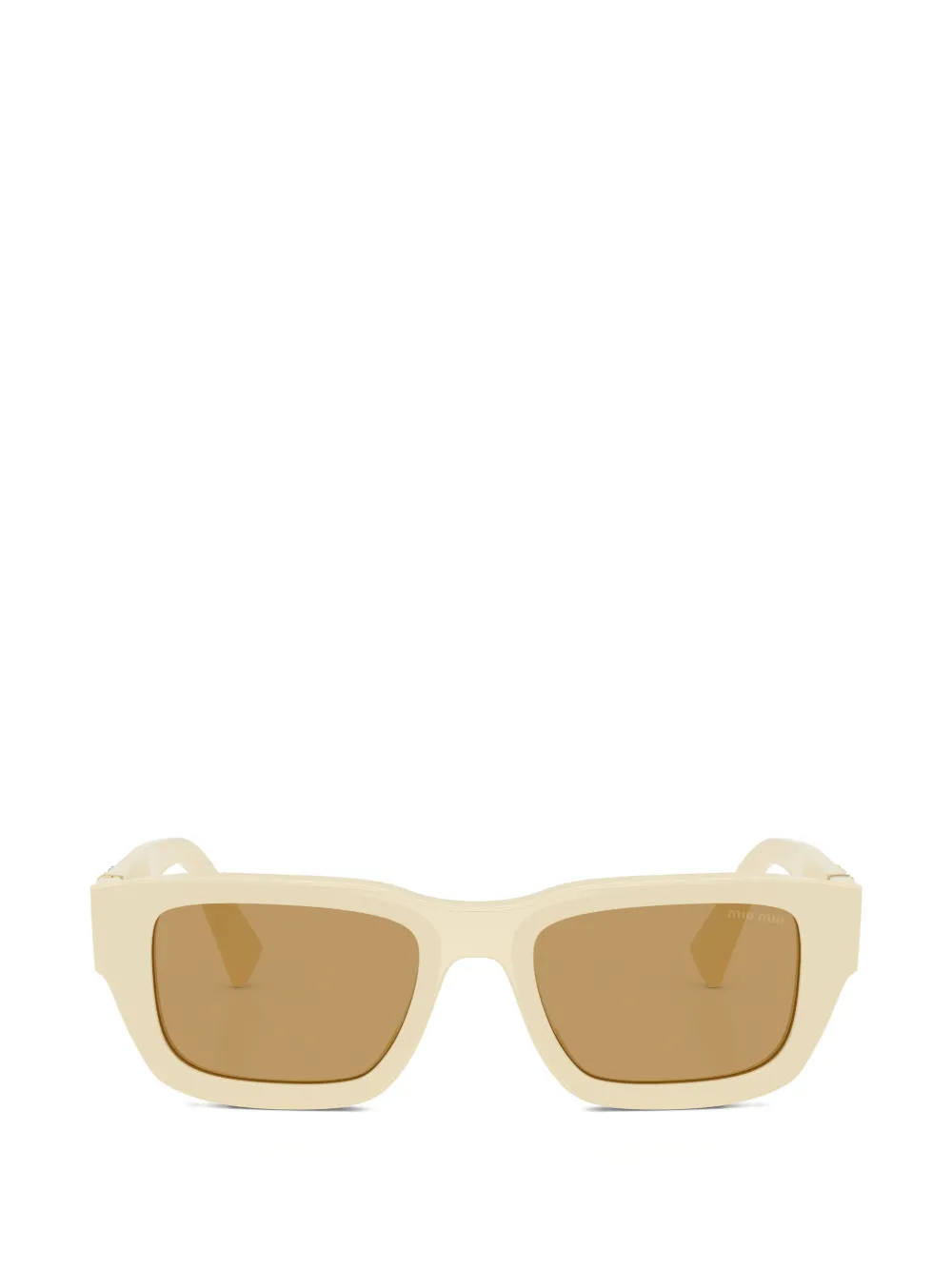 Miu Eyewear logo-plaque rectangle-frame sunglasses Beige