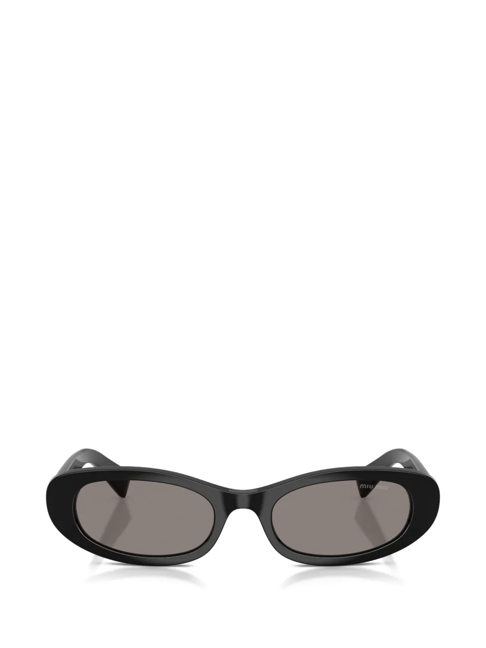 Miu Miu Eyewear logo-plaque oval-frame sunglasses - Schwarz