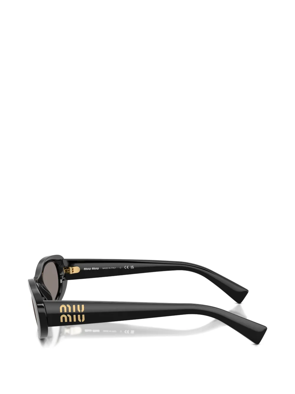 Miu Eyewear logo-plaque oval-frame sunglasses Zwart