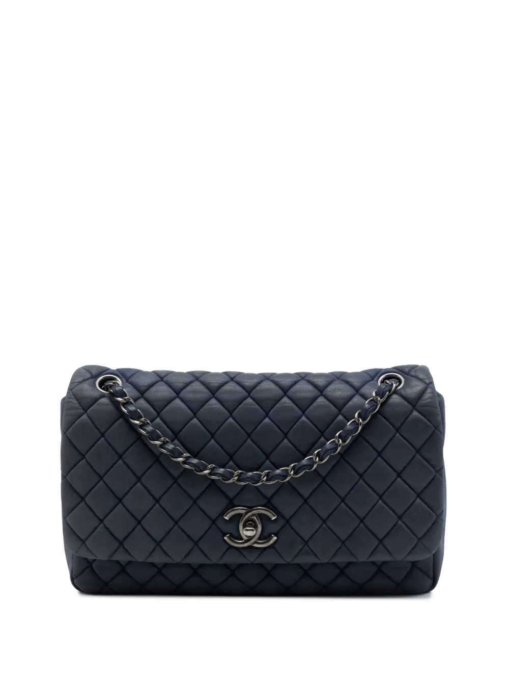 CHANEL Pre-Owned 2012-2013 Large Quilted Iridescent Calfskin New Bubble Flap shoulder bag - Blue