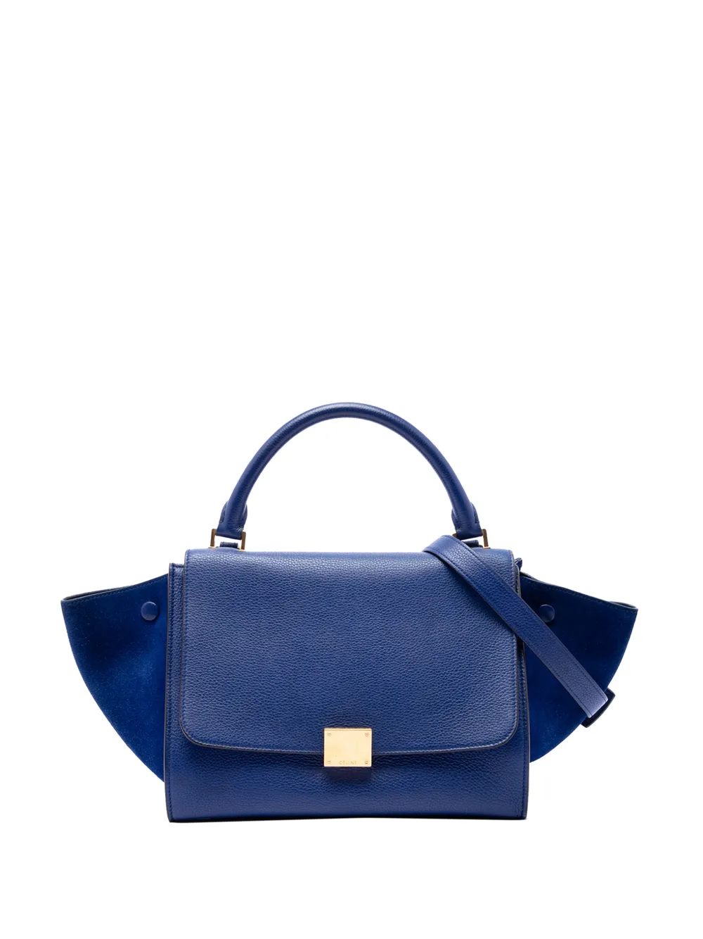 Celine Pre-Owned 2015 Small Calfskin and Suede Trapeze satchel - Blue