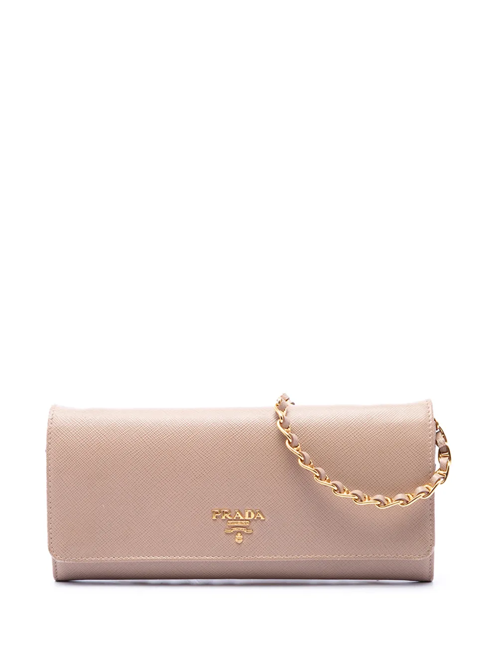 Prada Pre-Owned 2024 Saffiano Lux Wallet on Chain long wallets - Marrone