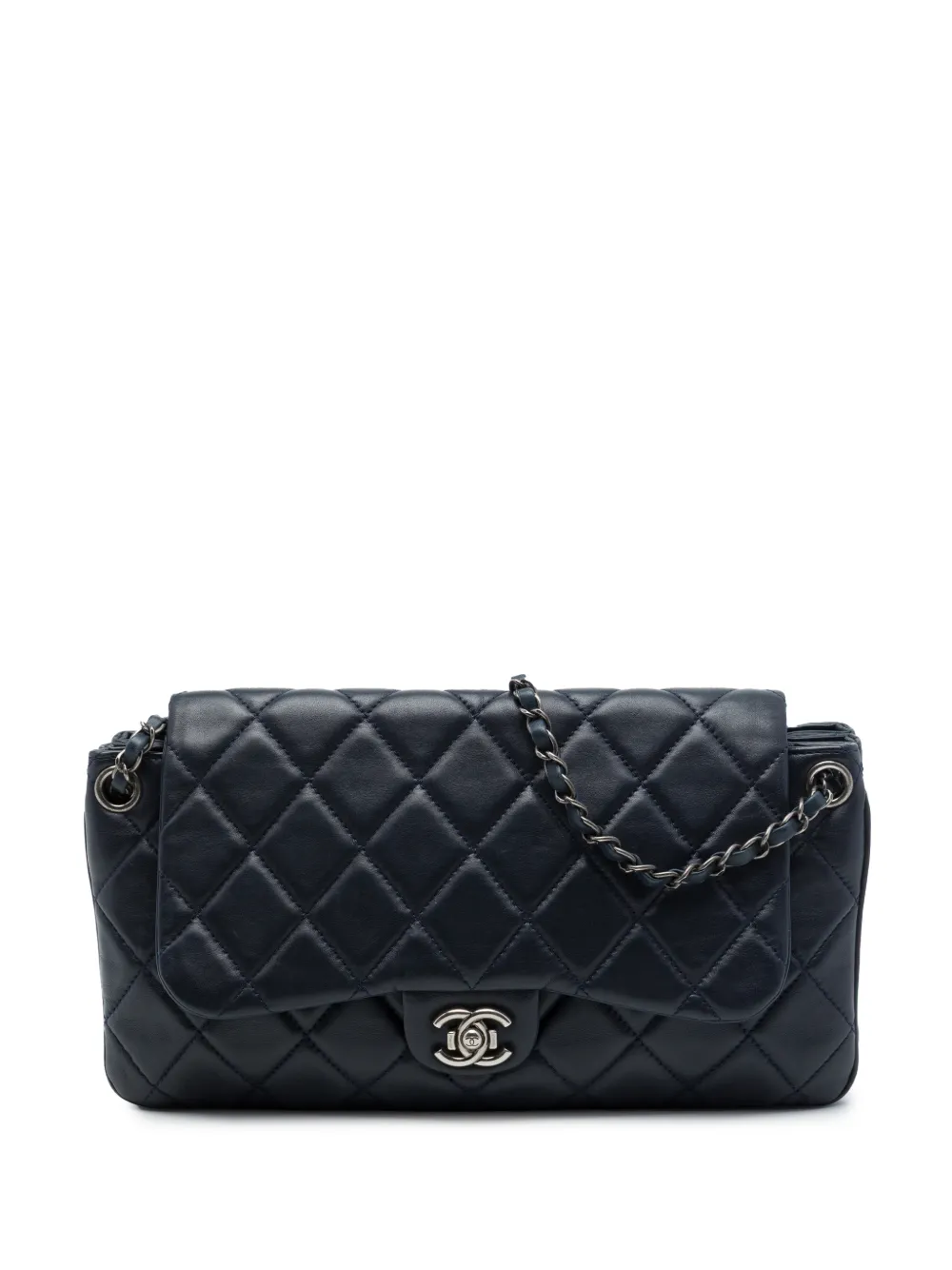 CHANEL Pre-Owned 2013-2014 CC Quilted Lambskin Accordion Flap shoulder bag - Blue