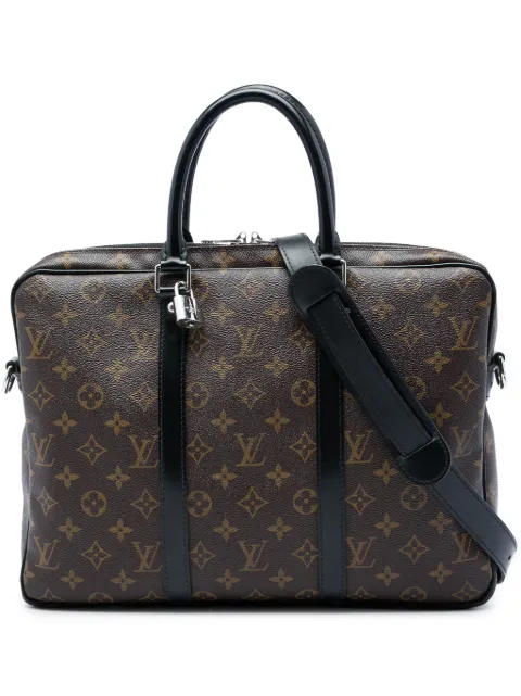 Louis Vuitton Pre-Owned 2015 Monogram Macassar Porte Documents Jour business bag