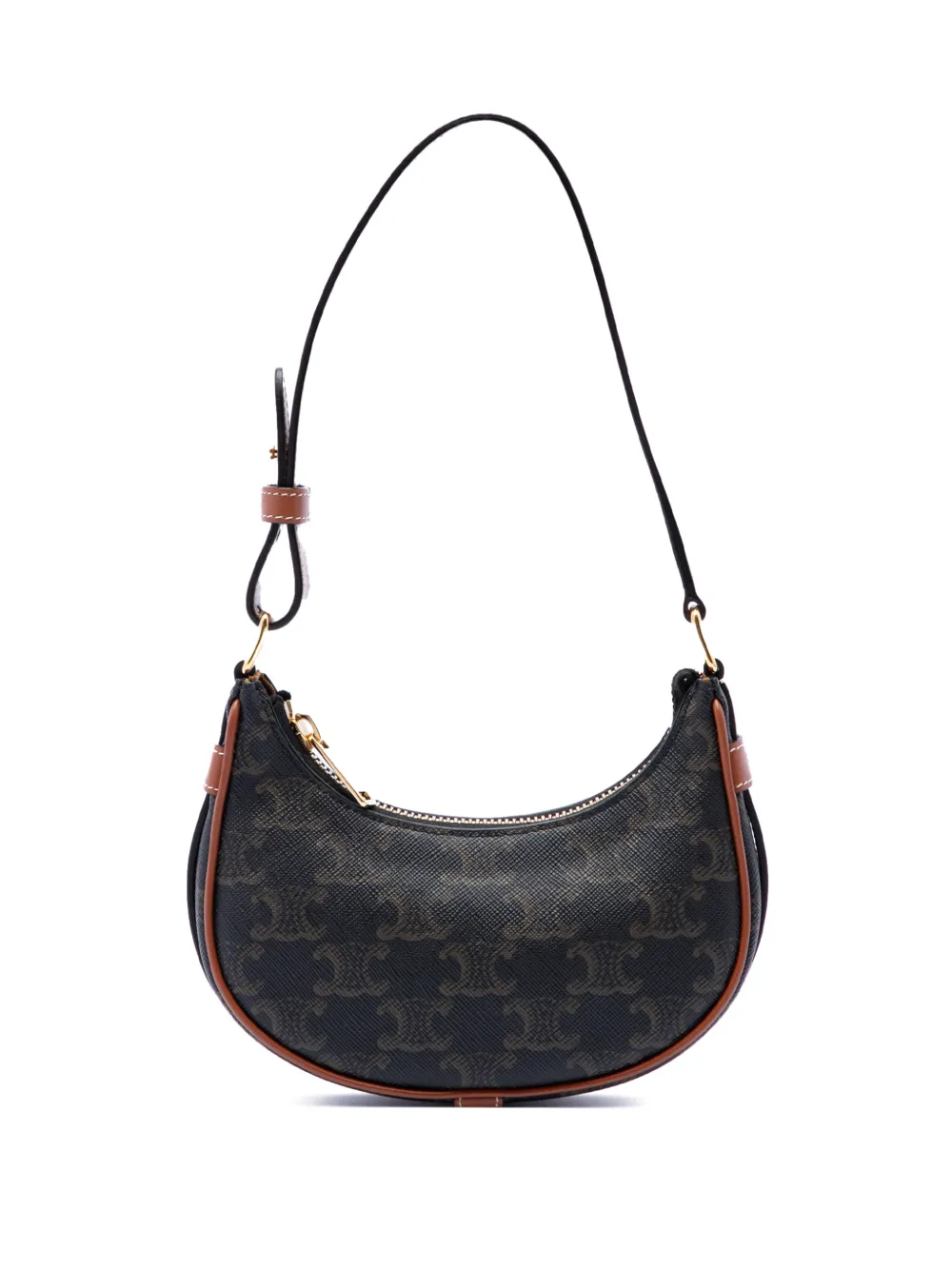 Celine Pre-Owned 2021 Mini Triomphe Coated Canvas Ava shoulder bag - Brown