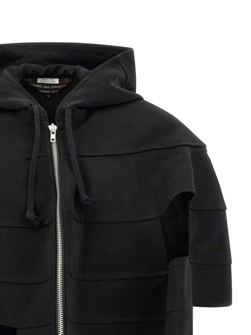 Comme Des Garçons cut-out short-sleeved jacket Zwart