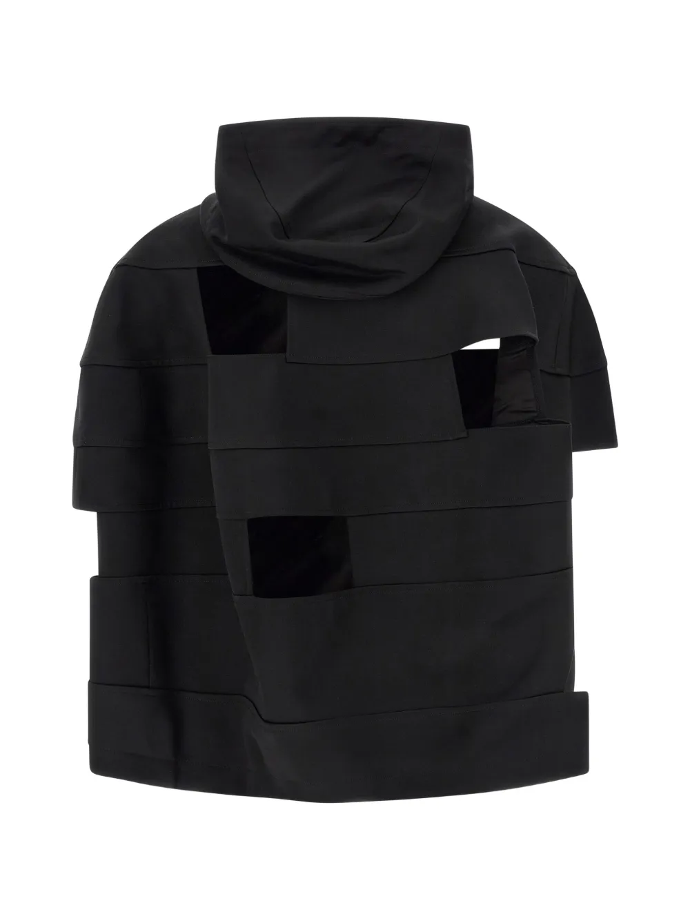Comme Des Garçons cut-out short-sleeved jacket Zwart
