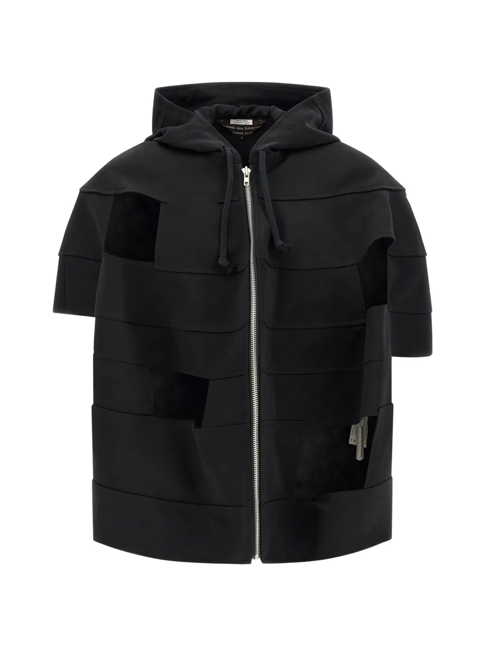 Comme Des Garçons cut-out short-sleeved jacket Zwart