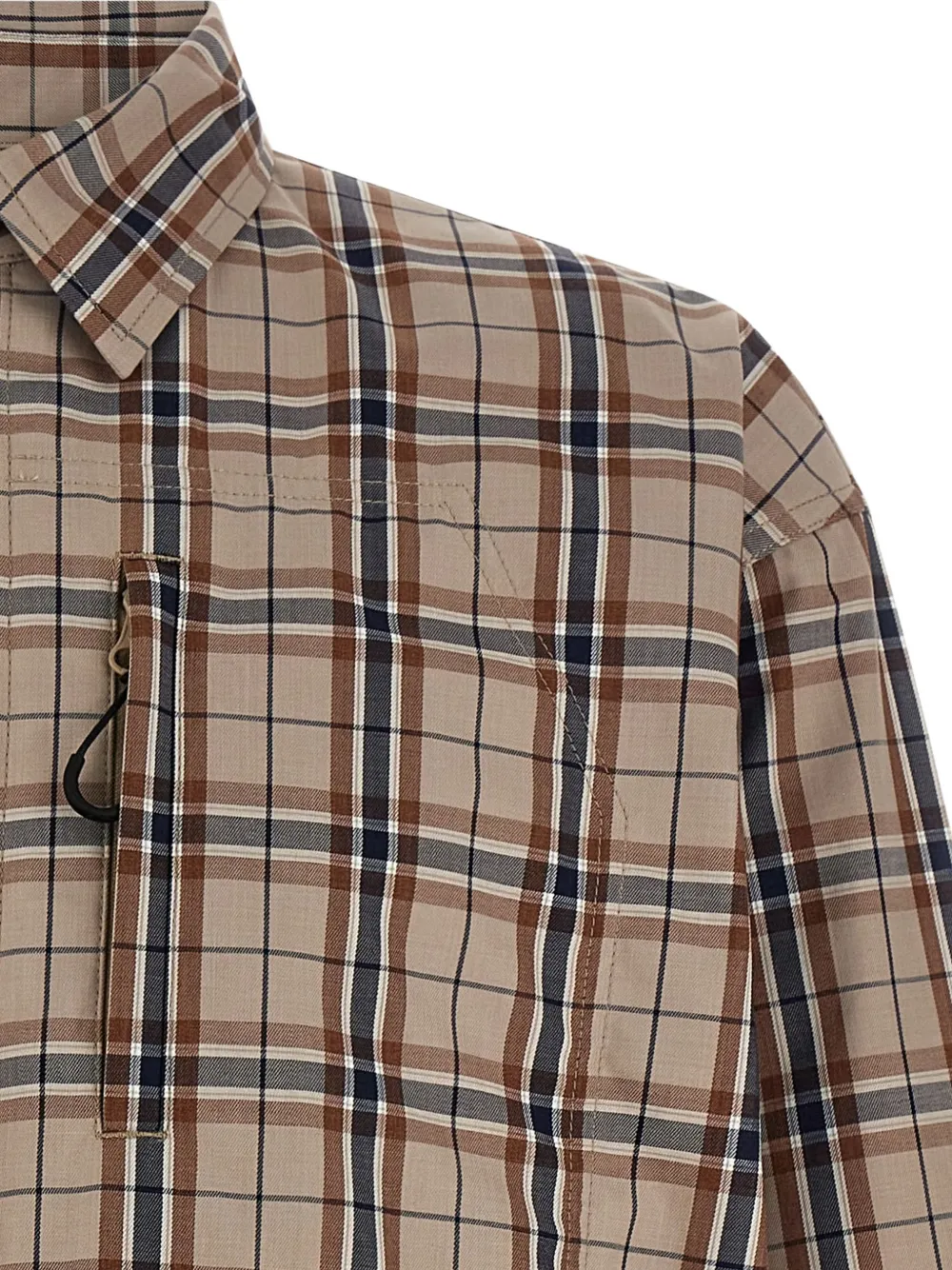 Comme Des Garçons check-pattern zip-detail shirt jacket Beige