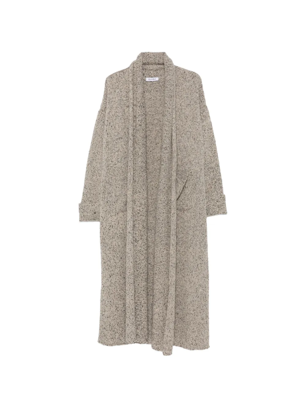 ELY ELY shawl-collar marl-knit cardigan - Nude