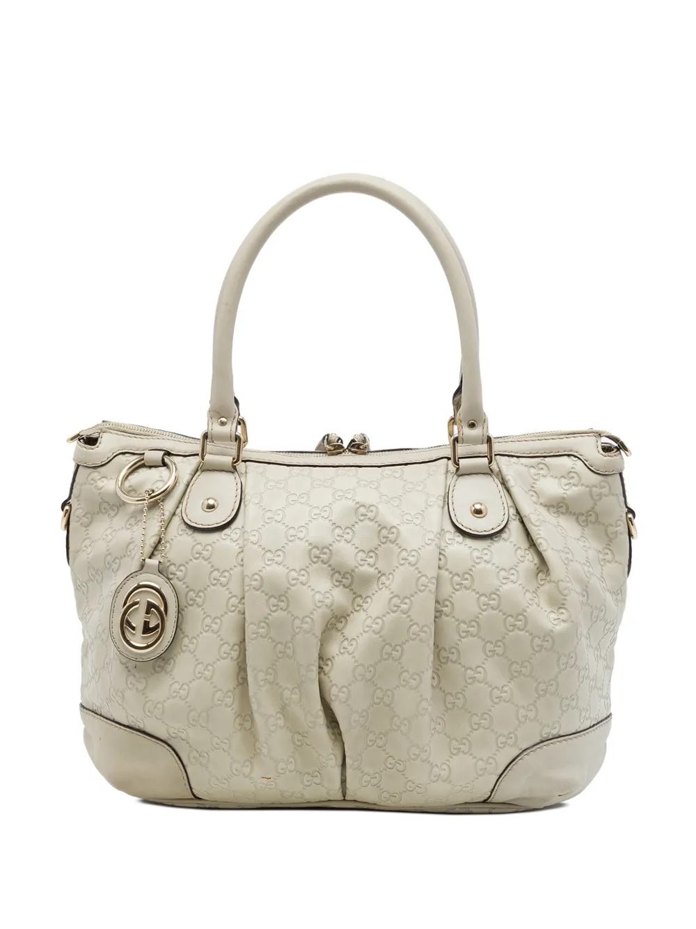 Gucci Pre-Owned 2016-2026 Guccissima Sukey satchel - White