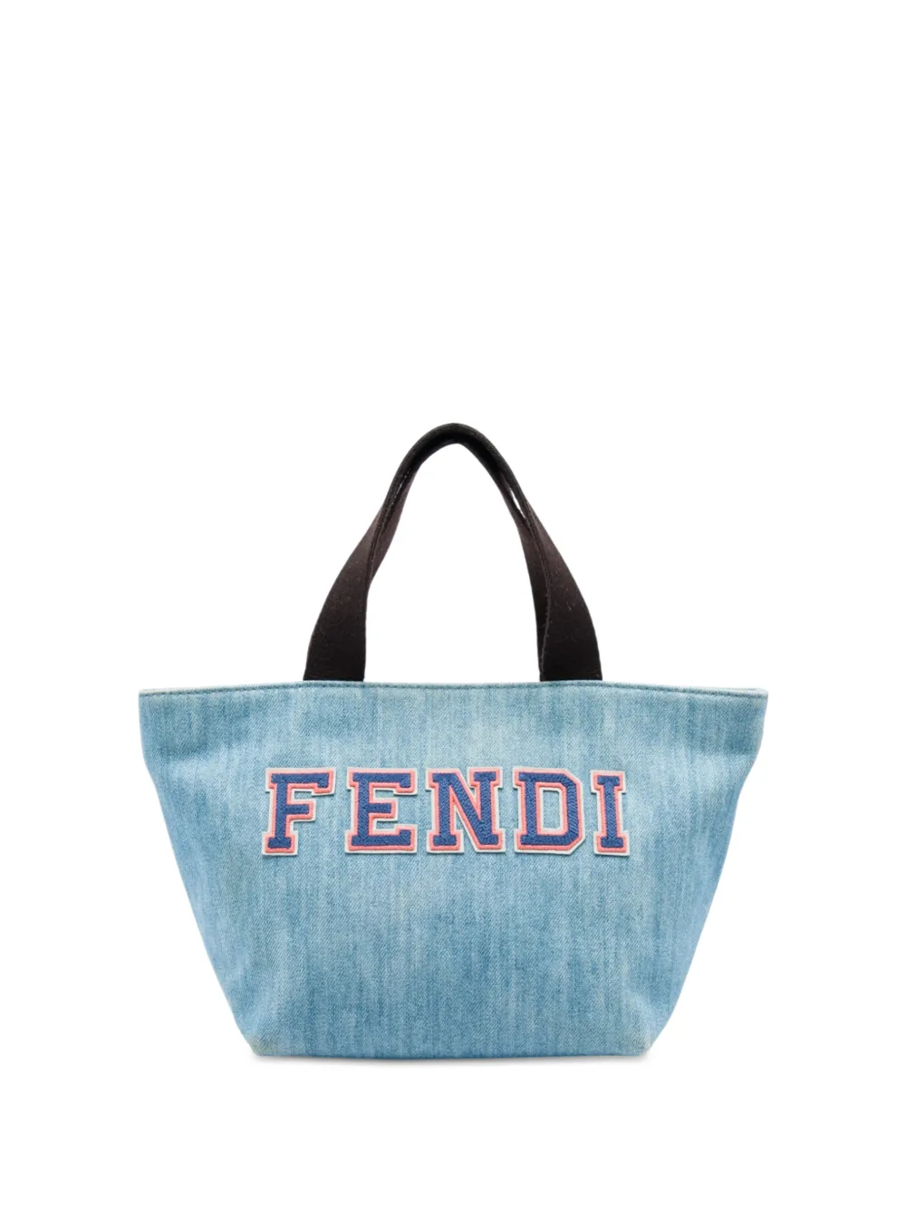 Fendi Pre-Owned 2000-2010 Mini Denim Embroidered Logo tote bag - Blau