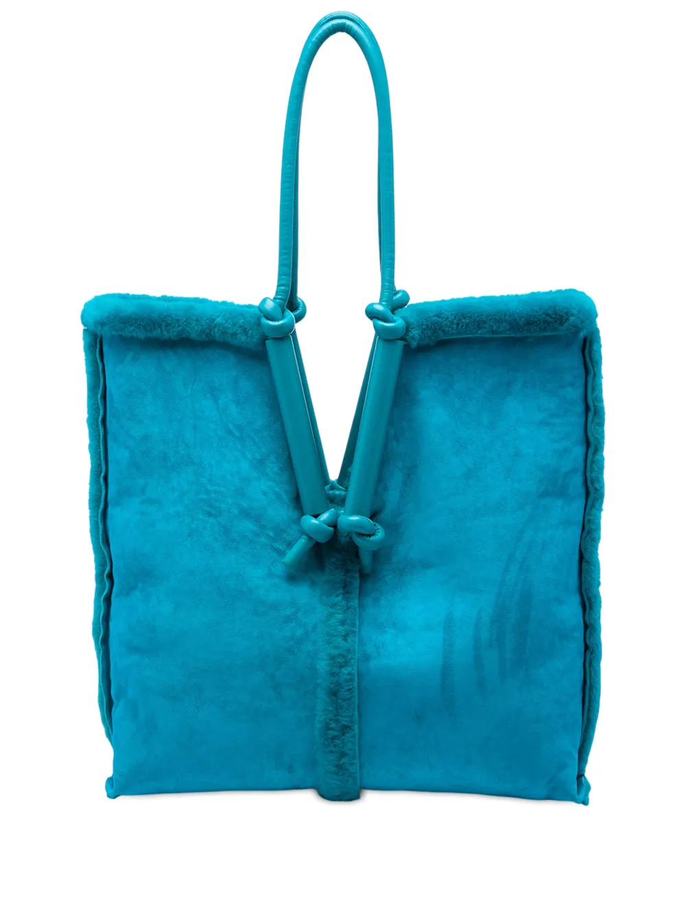 Bottega Veneta Pre-Owned 2012-2026 Suede and Shearling Bolster Reversible tote bag - Blau