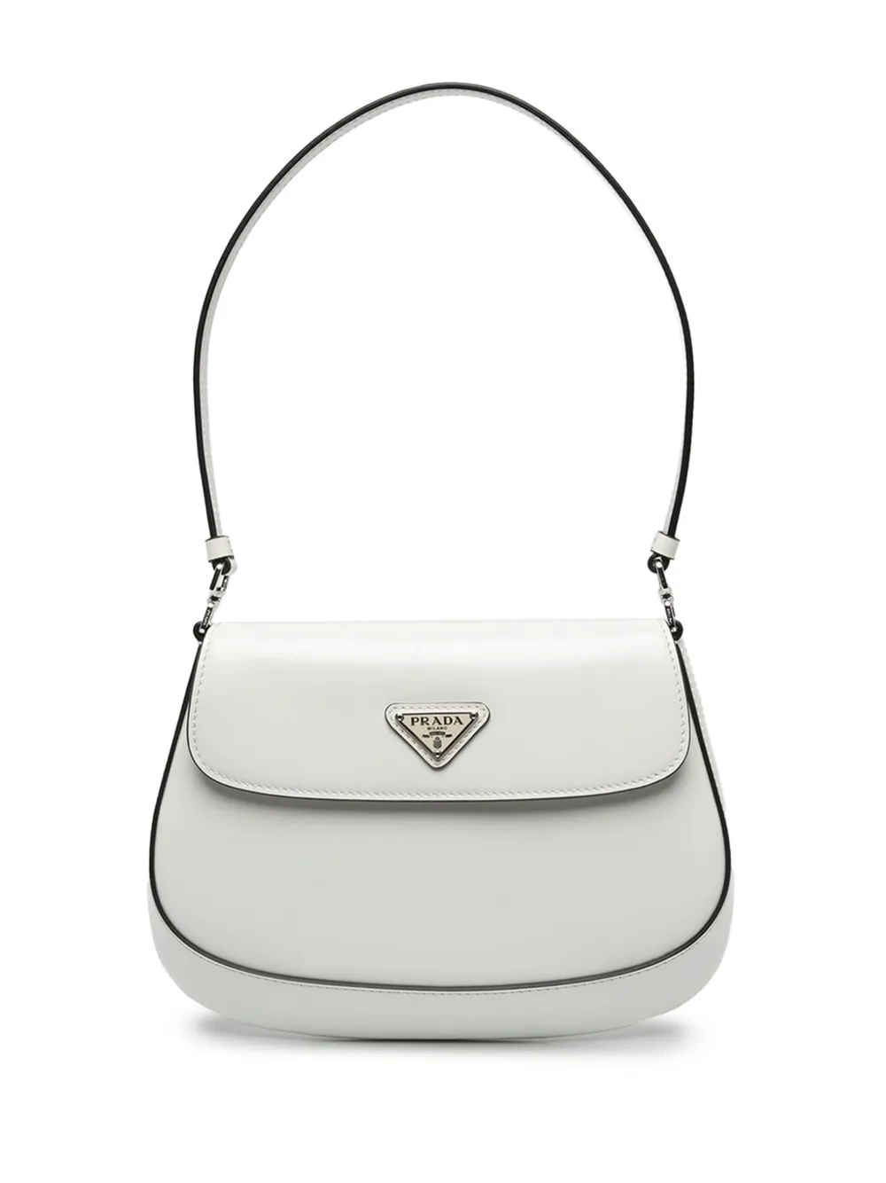 Prada Pre-Owned 2000-2013 Spazzolato Leather Cleo Flap shoulder bag - Bianco