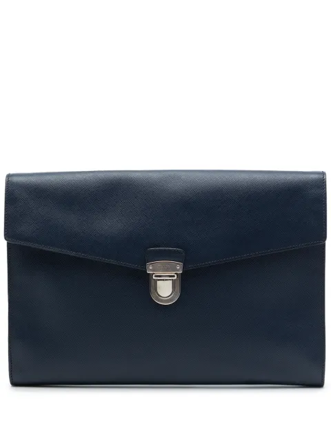 Prada Pre-Owned 2013-2026 Large Saffiano Lux Envelope Pushlock clutch bag