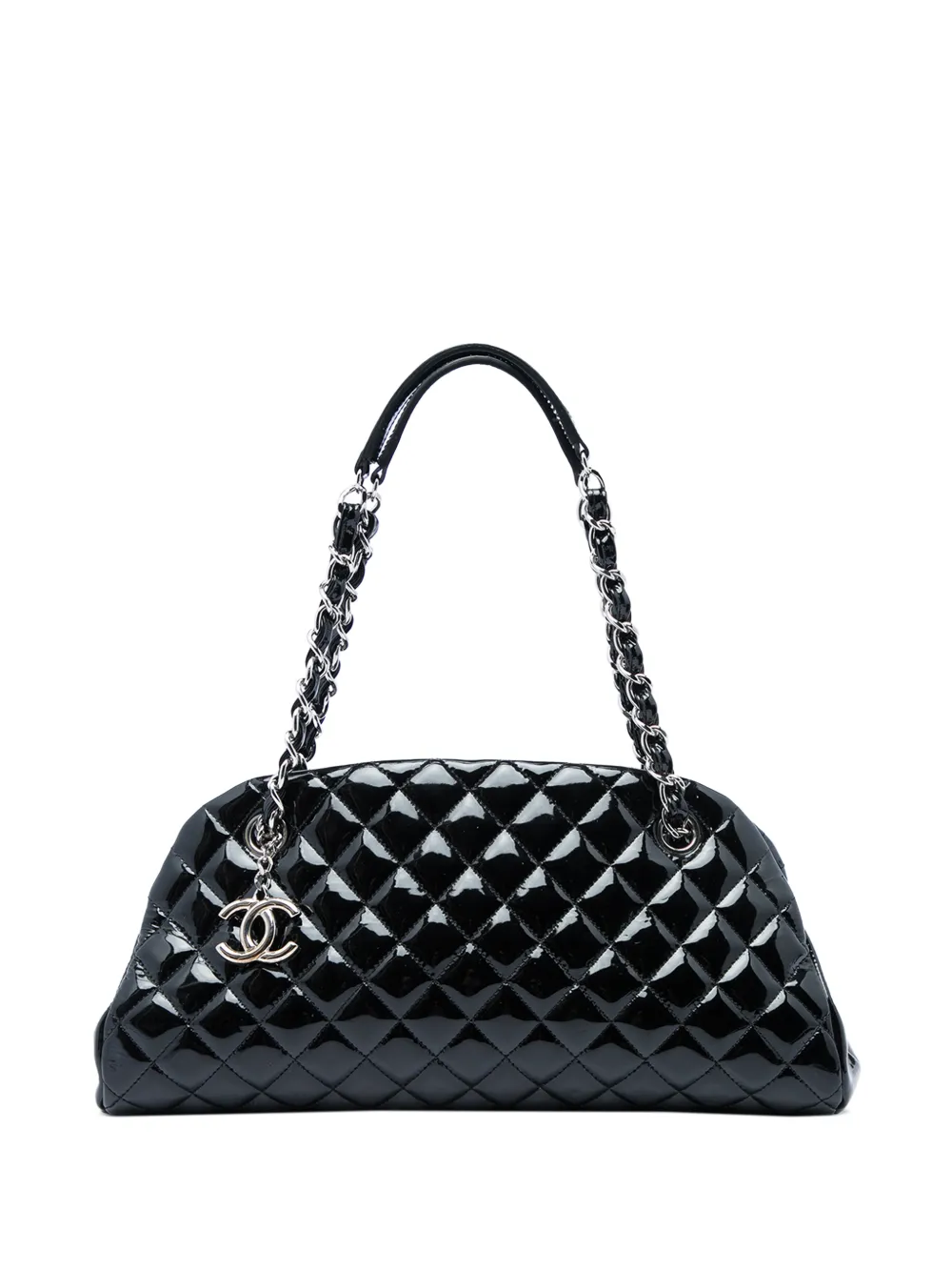 CHANEL Pre-Owned 2010-2011 Medium Quilted Patent Just Mademoiselle Bowling Bag shoulder bag - Schwarz