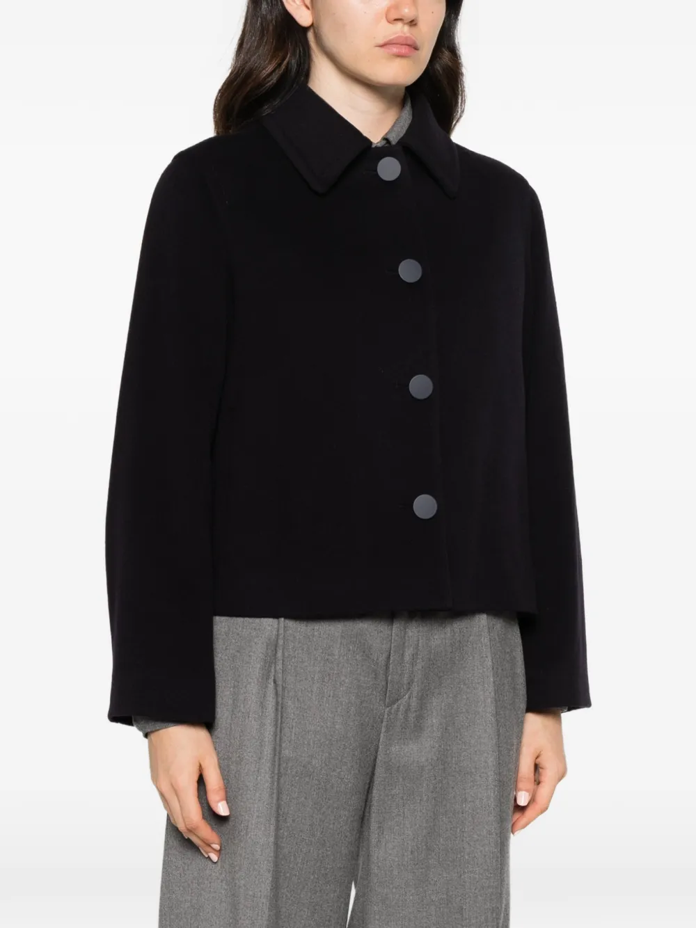 Tagliatore Lydia cropped jack met knopen Zwart