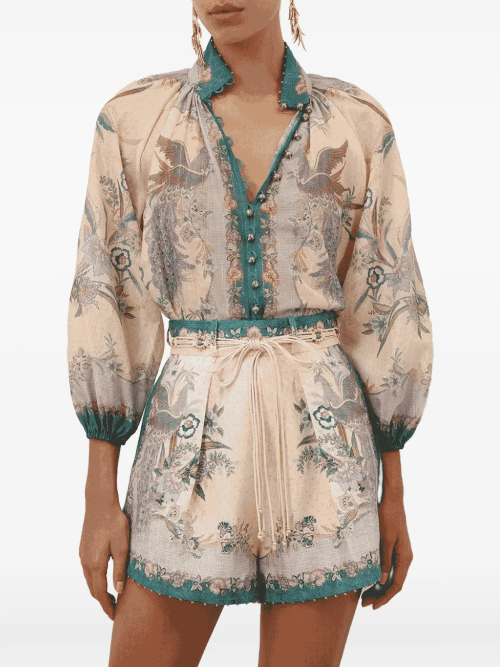 ZIMMERMANN Indra billow blouse Beige