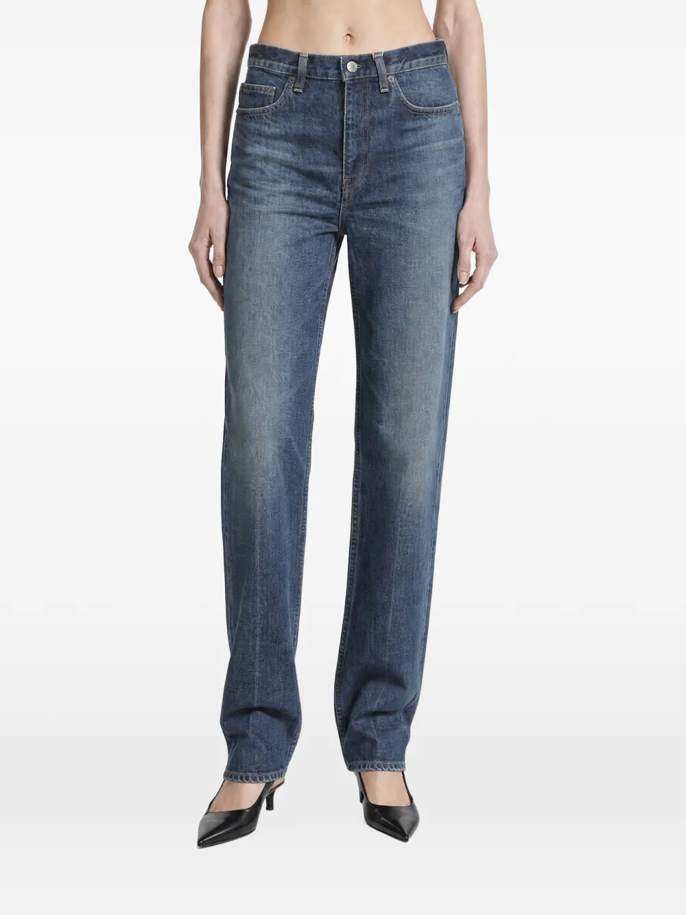 TOTEME Ausgeblichene Straight-Leg-Jeans - Blau