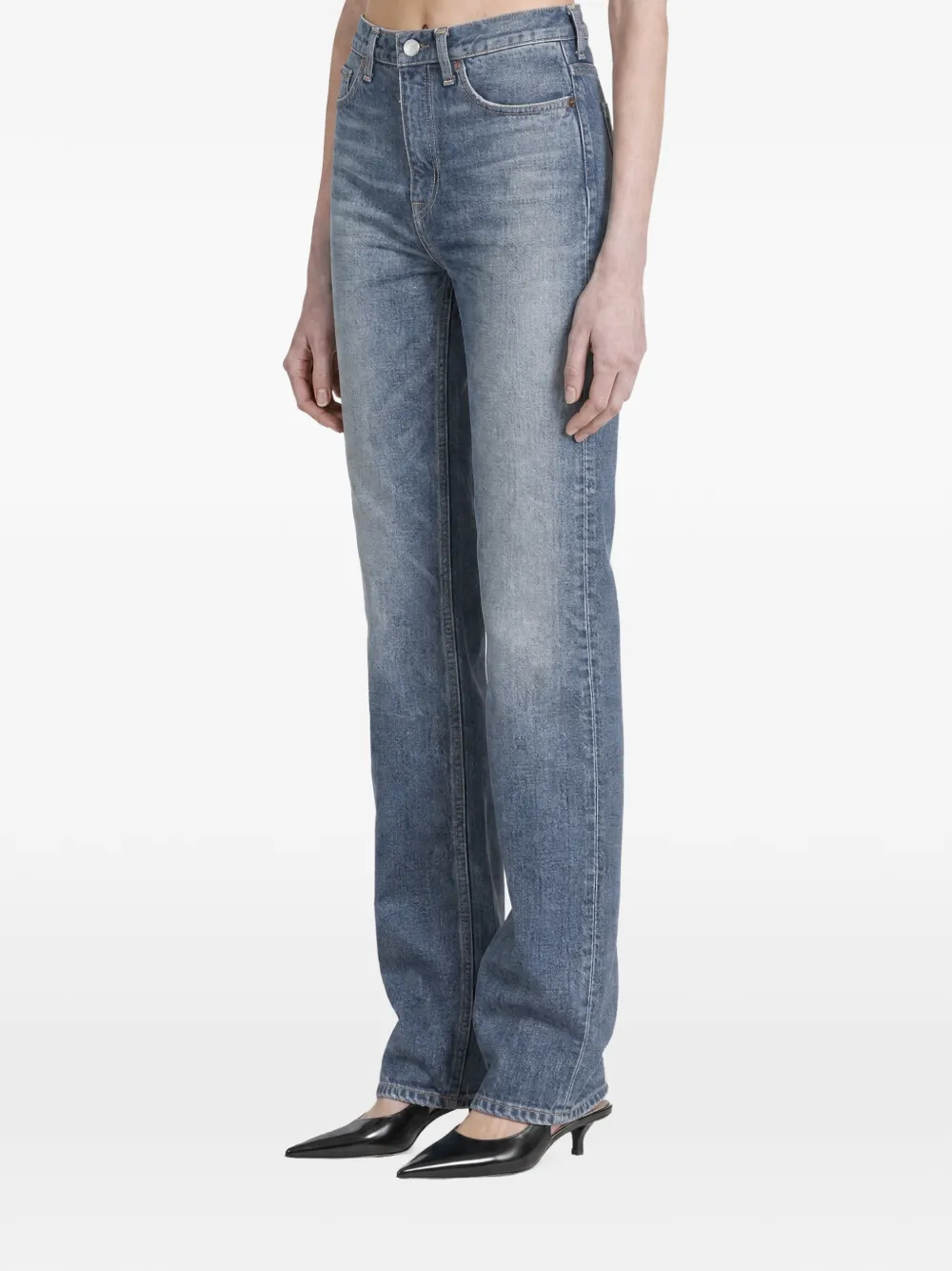 TOTEME faded straight-leg jeans Blauw