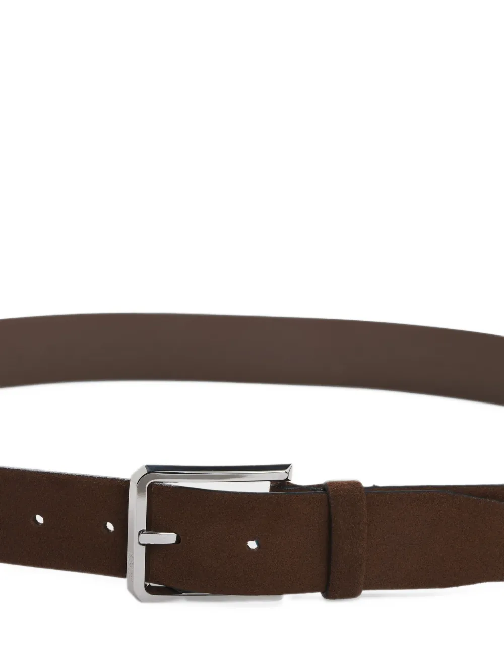 HUGO suede belt with silver-tone buckle Bruin