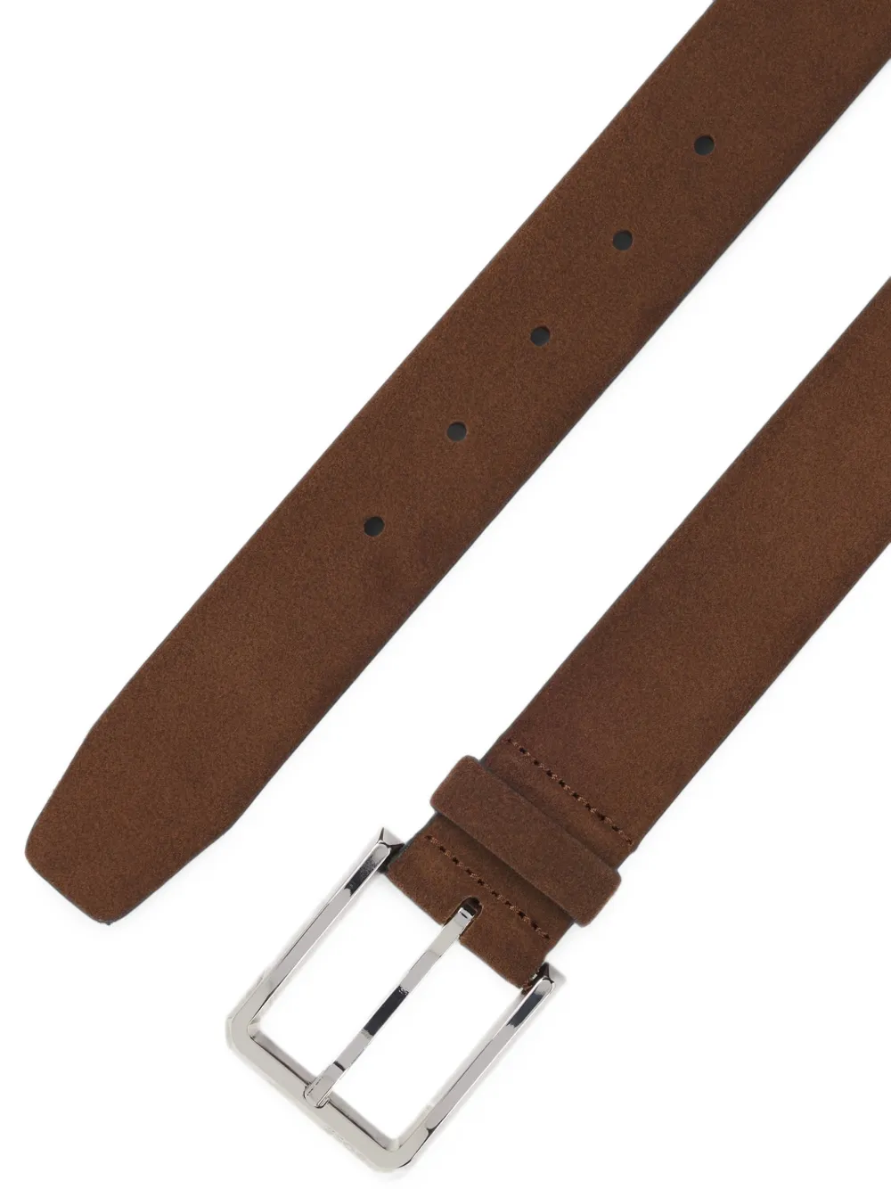 HUGO suede belt with silver-tone buckle Bruin