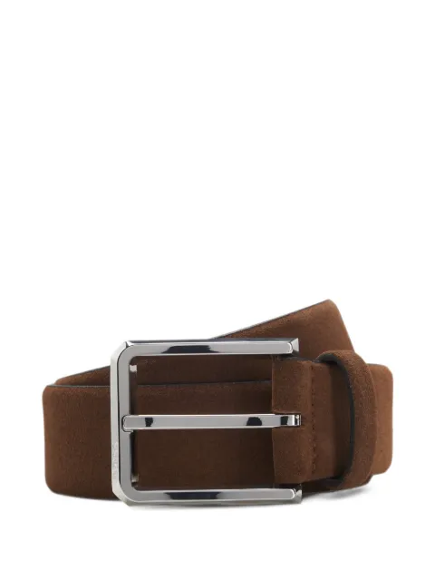 HUGO suede belt with silver-tone buckle