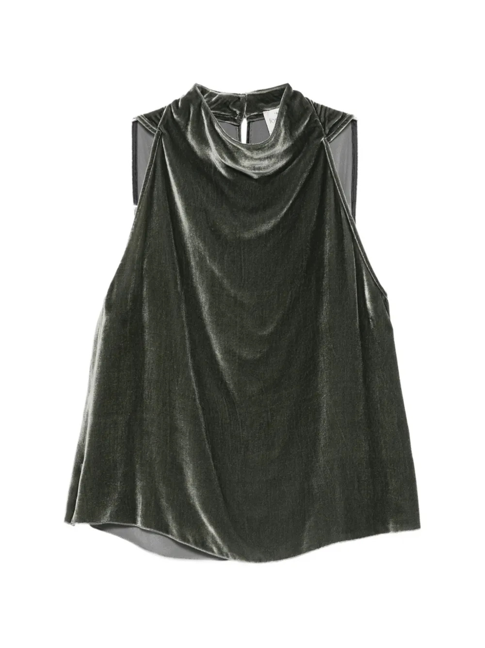 Forte velvet high-neck top Groen
