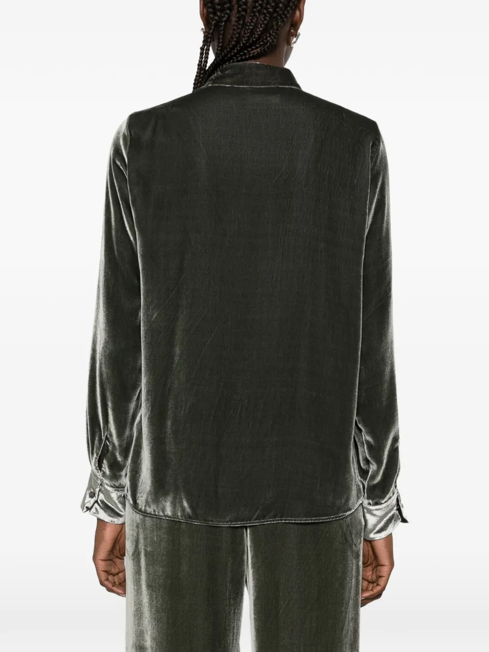 Forte buttoned velvet shirt Grijs