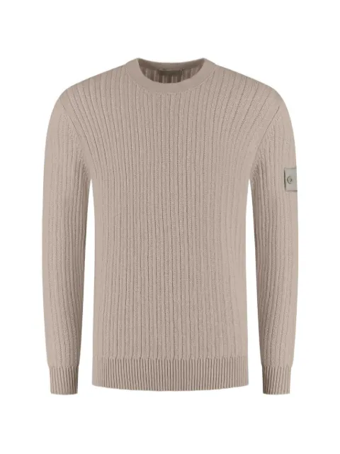 Stone Island ribbed-knit logo-patch sweater