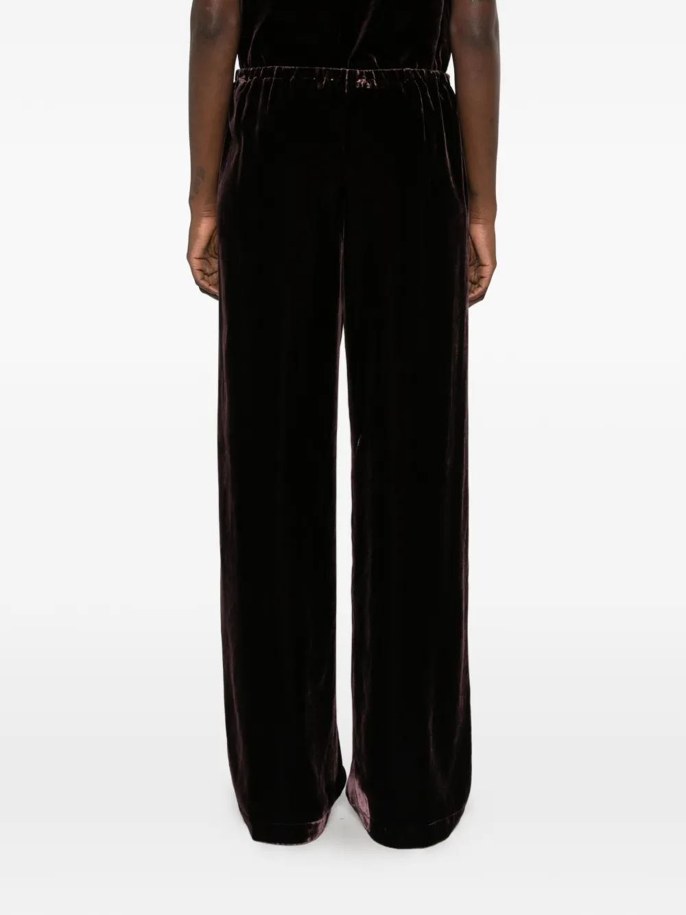 Forte velvet drawstring trousers Paars