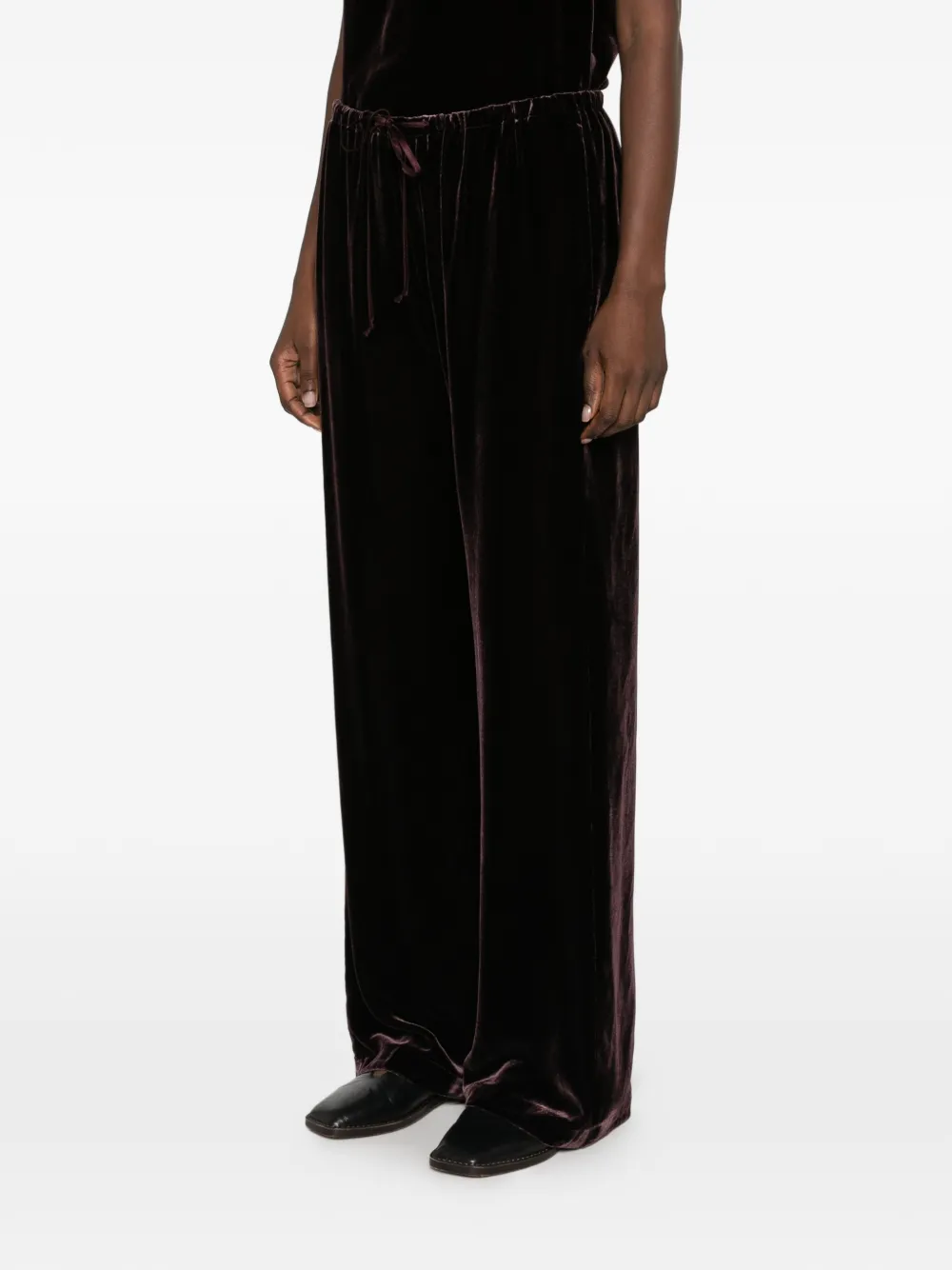 Forte velvet drawstring trousers Paars