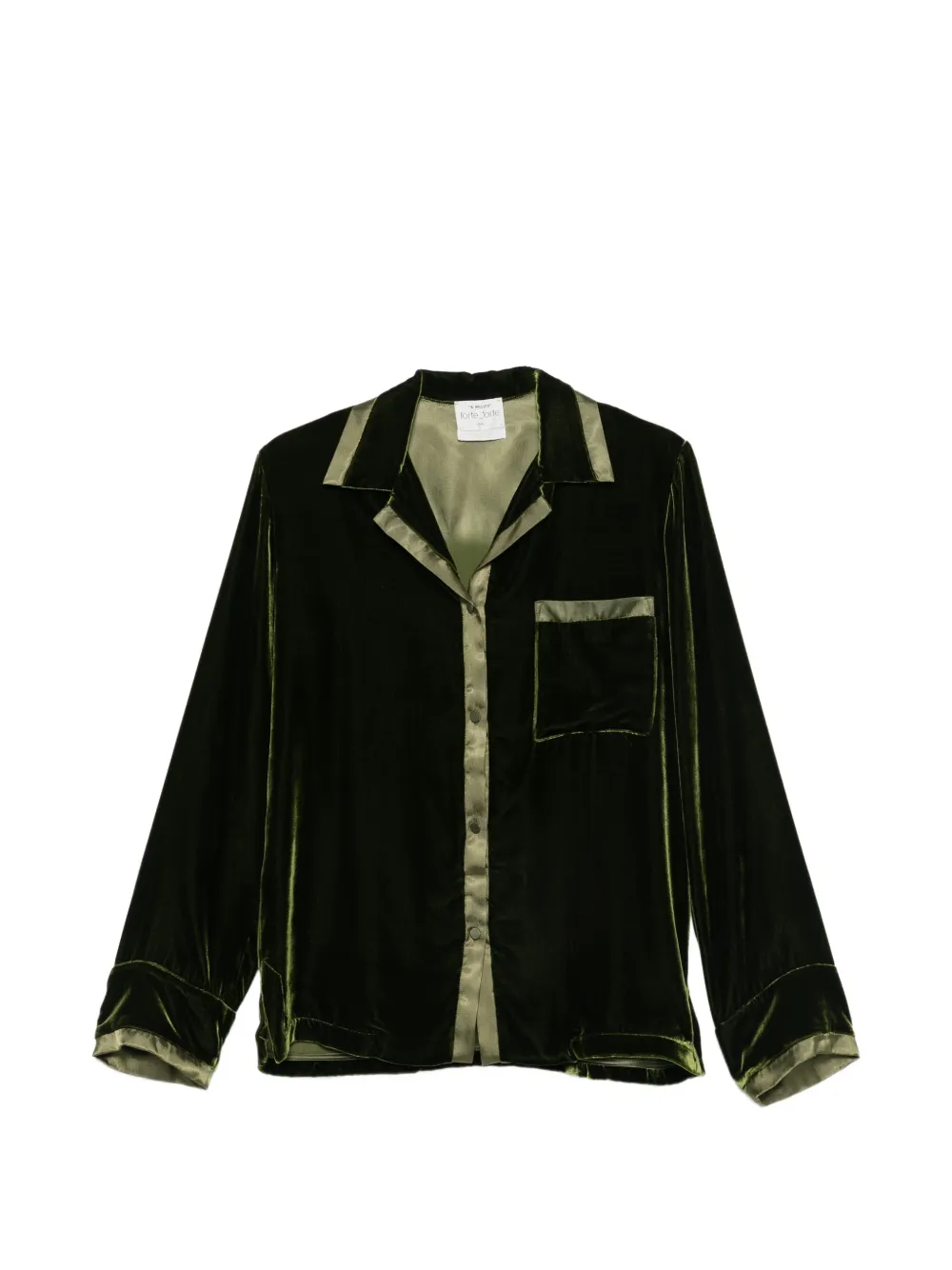 Forte buttoned velvet shirt Groen