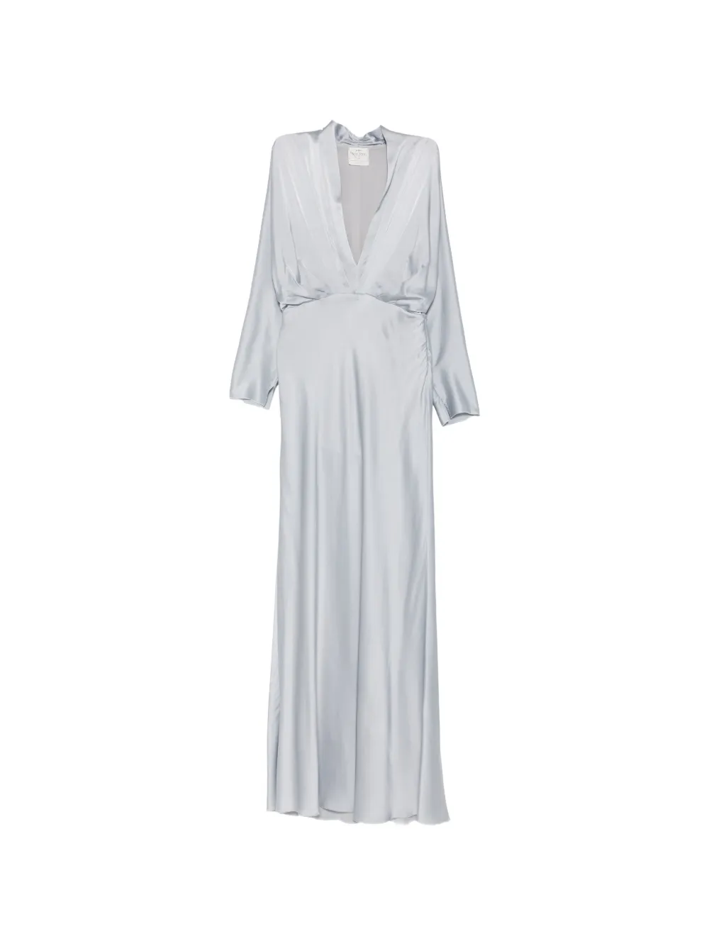 Forte V-neck silk satin maxi dress Grijs