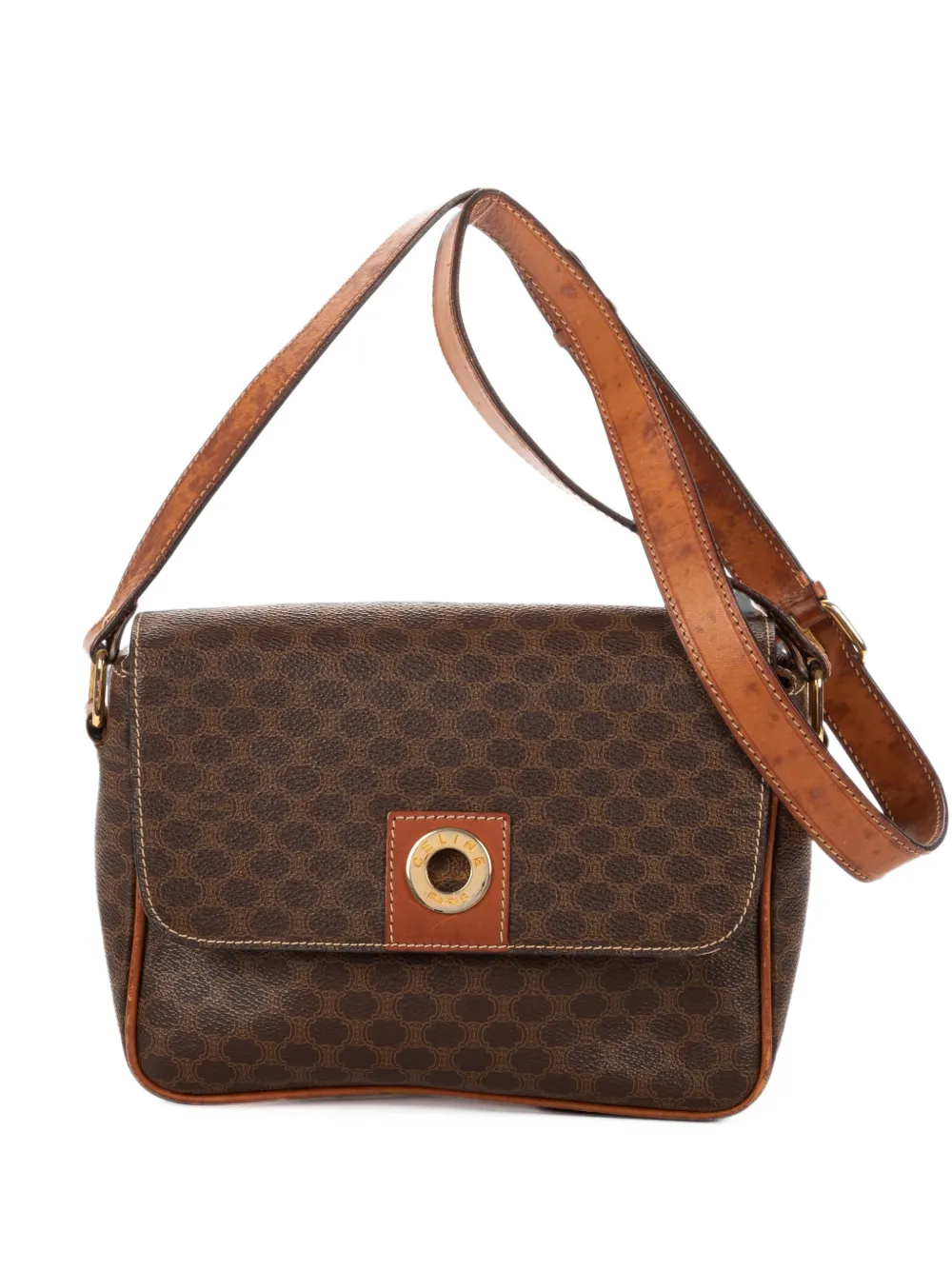 Celine Pre-Owned Macadam cross body bag - Braun