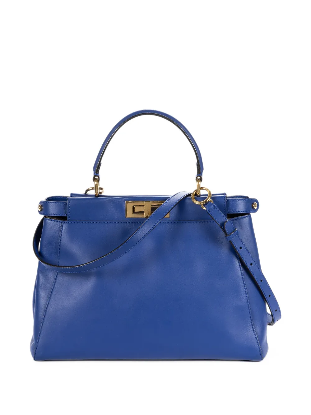 Fendi Pre-Owned medium Peekaboo leather tote bag Blauw