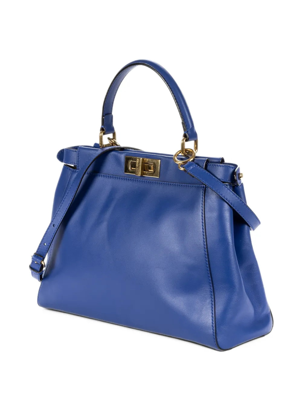 Fendi Pre-Owned medium Peekaboo leather tote bag Blauw