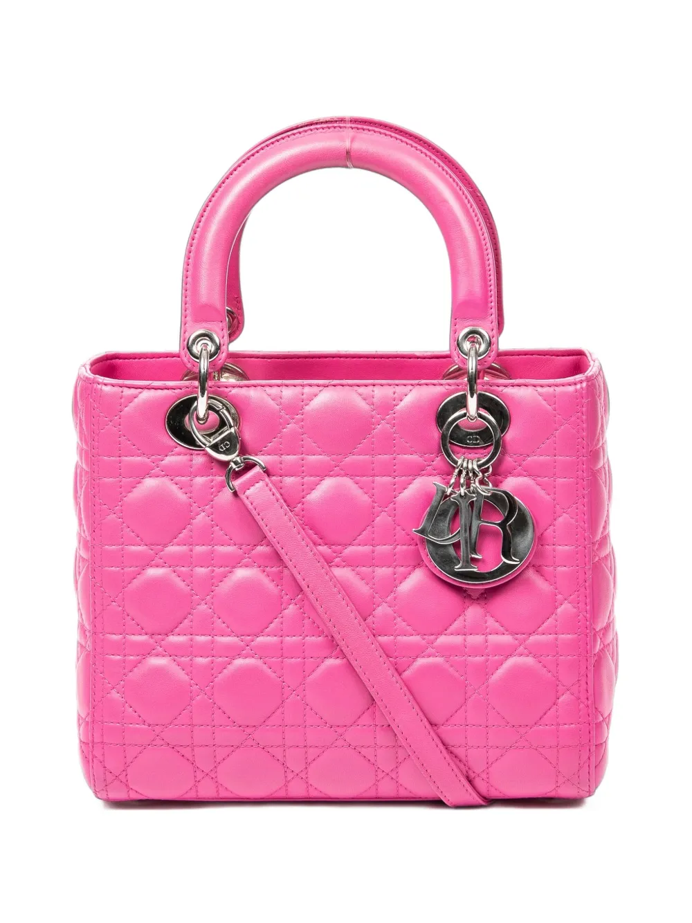Christian Dior Pre-Owned medium Lady Dior Cannage tote bag - Rosa