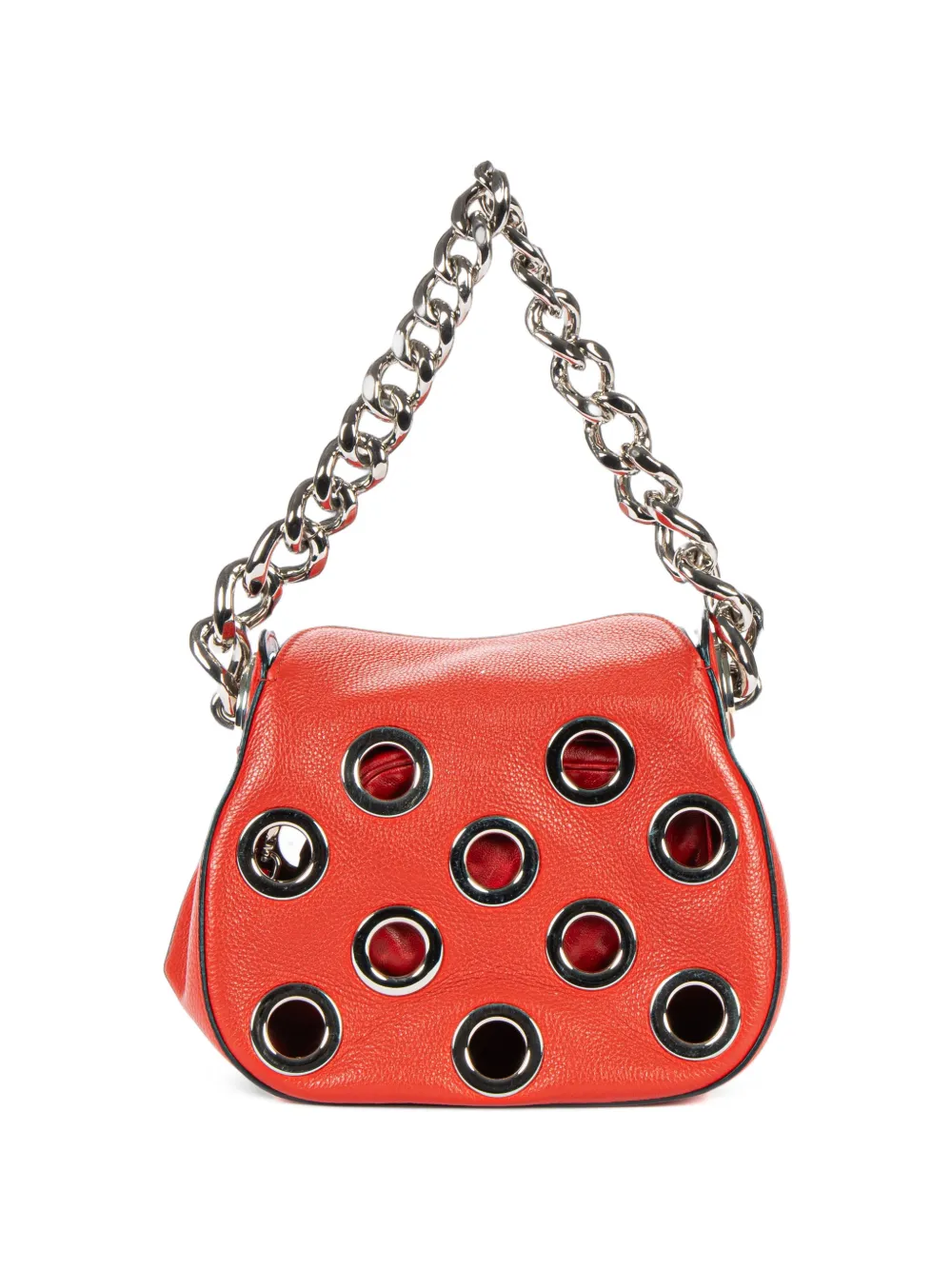 Prada Pre-Owned Grommet Canapa leather shoulder bag - Rosso