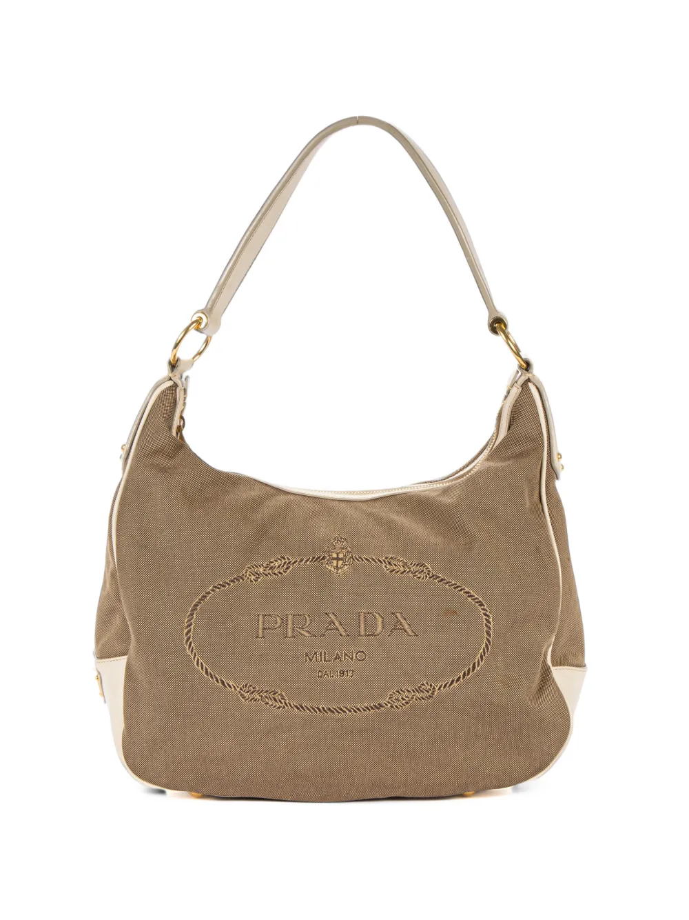 Prada Pre-Owned jacquard canvas shoulder bag - Marrone