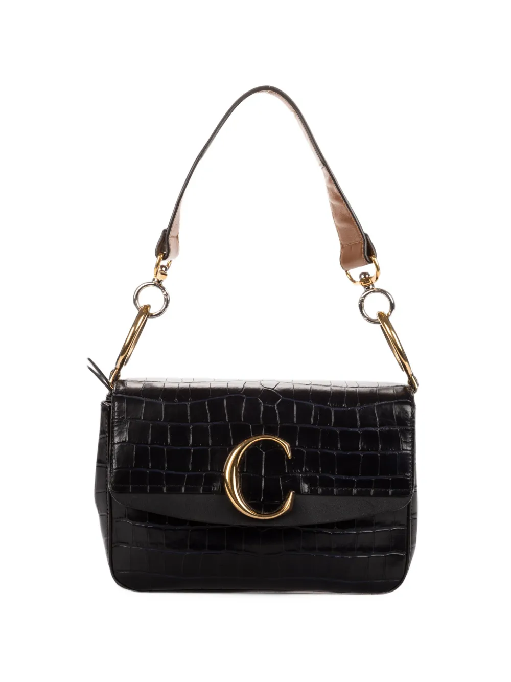 Chloé Pre-Owned C crocodile-effect shoulder bag - Blau