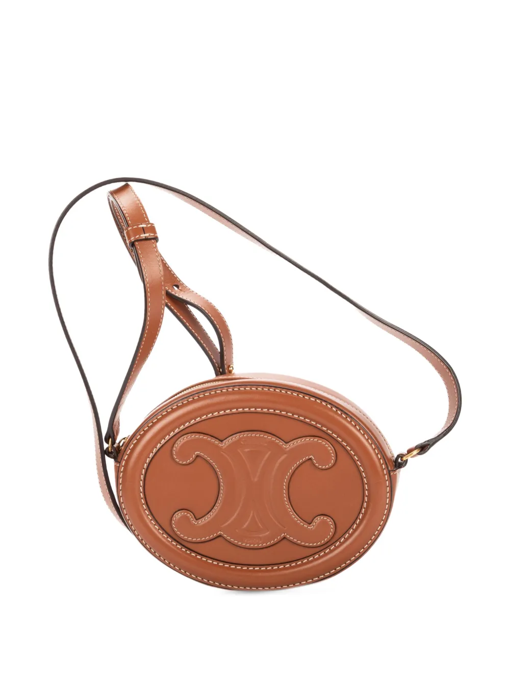 Celine Pre-Owned mini Triomphe Oval crossbody shoulder bag - Braun