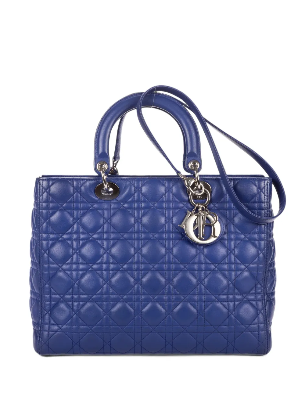 Christian Dior Pre-Owned large Lady Dior Cannage shoulder bag - Blau