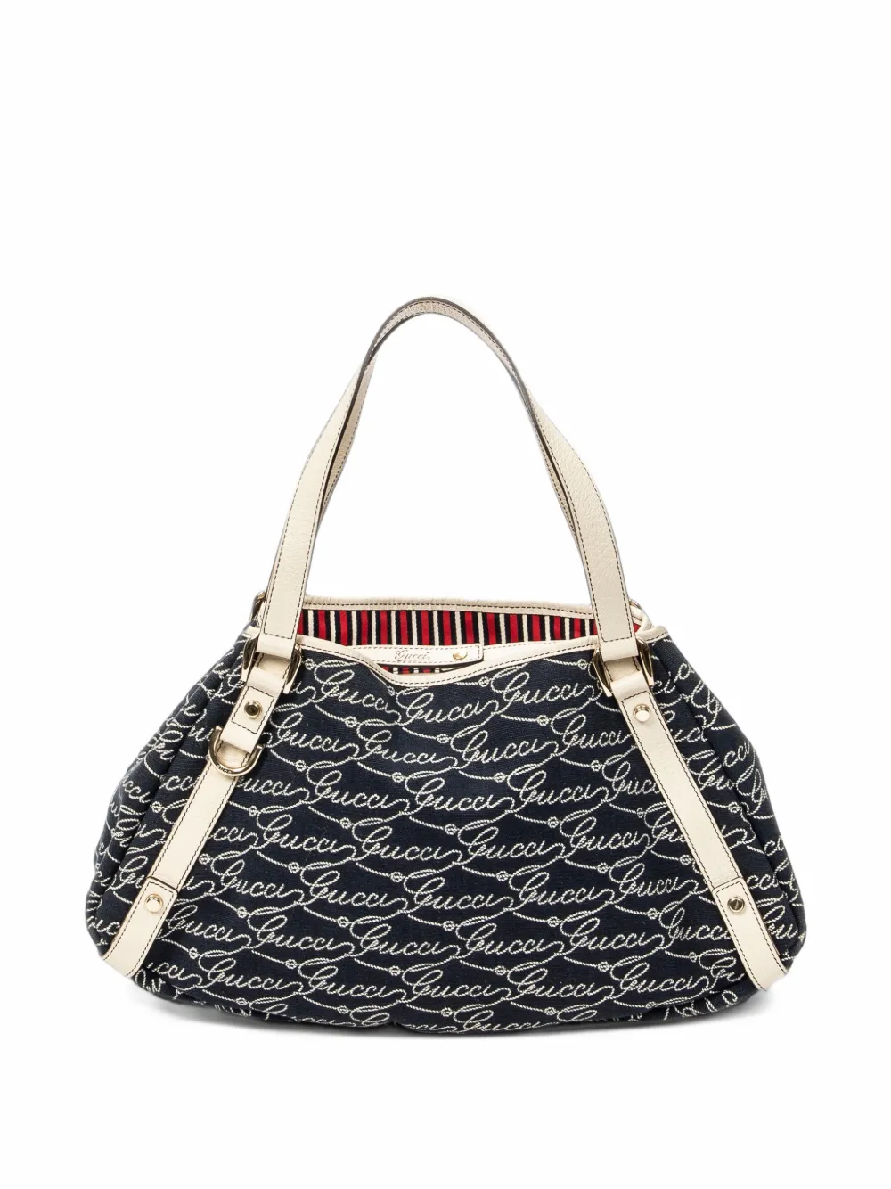 Gucci Pre-Owned Abbey script-print shoulder bag - Blue