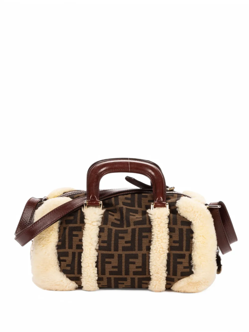 Fendi Pre-Owned Zucca shearling tote bag - Braun