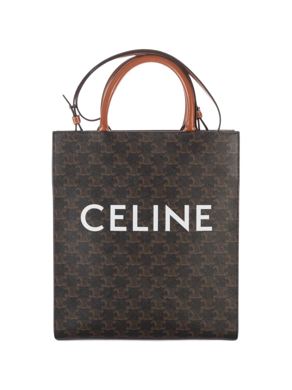 Celine Pre-Owned small Triomphe Coated Canvas Vertical Cabas tote bag - Brown