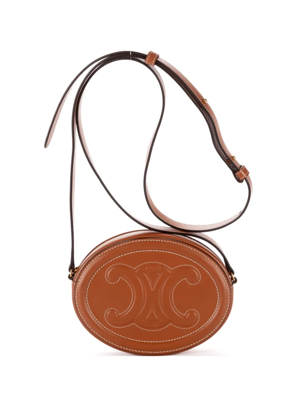 Celine Pre-Owned Cuir Triomphe oval mini bag - Brown
