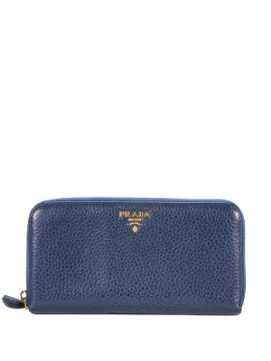 Prada Pre-Owned サフィアーノ スタッズ 財布 | ブルー | FARFETCH JP